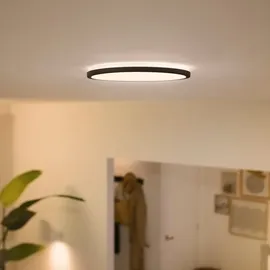 WIZ Deckenleuchte SuperSlim Kunststoff Ø 29,2 cm 16 W inkl. dimmbarer LED schwarz