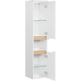 Saphir Quickset Badschrank 30 x 141 x 33 cm Weiß