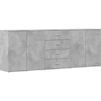 vidaXL Sideboards 3 Stk. Betongrau Holzwerkstoff