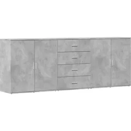 vidaXL Sideboards 3 Stk. Betongrau Holzwerkstoff