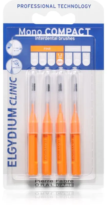 Elgydium Mono Compact Zahnbürste für die Zahnzwischenräume Orange 4 St.
