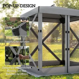Outsunny Faltpavillon 1,85 x 1,85 m inkl. 4 Seitenteile Dunkelgrau