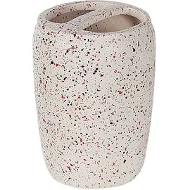 Beliani Badezimmer weiß 6-teilig PALMILLA Keramik Cremeweiß