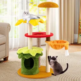 Costway Kratzbaum Hamburger-Thema 106 cm bunt