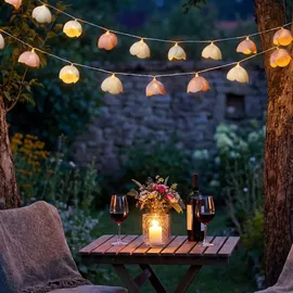MARELIDA LED Lichterkette Blumen 1,4 m Weiß/Rosa