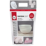 Rayher 3699000 Raysin 200 Gießpulver 1kg, Gießmasse weiß, Reliefgießpulver, lufthärtend und geruchslos, 1 Kg