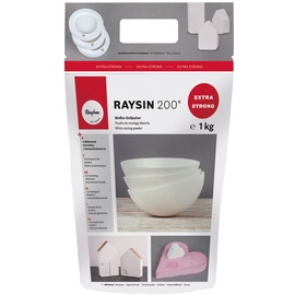 Rayher 3699000 Raysin 200 Gießpulver 1kg, Gießmasse weiß, Reliefgießpulver, lufthärtend und geruchslos, 1 Kg