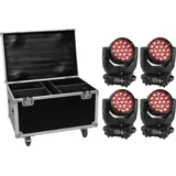 EUROLITE Set 4x LED TMH-X4 + Case mit Rollen