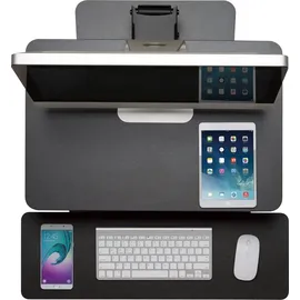 Maclean Brackets Maclean MC-882 Schreibtischaufsatz Arbeitstation Sitz-Steh Höhenverstellbar Schreibtisch Computertisch Gasfeder, Schwarz