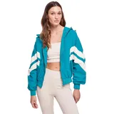 URBAN CLASSICS Crinkle Batwing Jacke Water Green / Whitesand 4XL
