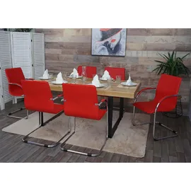 Proregal Konferenzstuhl Sammy Textil Rot 6er Set