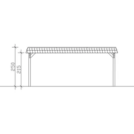 SKANHOLZ Spreewald Walmdach Doppelcarport aus Nadelholz 5,85 x 8,93 m rote Blende unbehandelt