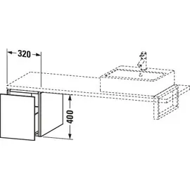 Duravit L-Cube Unterschrank für Konsole, 1 Auszug