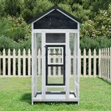Festnight Vogelvoliere Außen mit Kotschublade Vogelkäfig Holz Vogelhaus Groß XXL Außenvoliere Papageienkäfig Outdoor Voliere Vögel Massivholz 91,5x53x170 cm Wasserfestes Dach