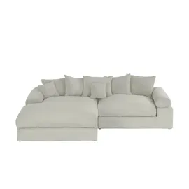 Smart Eckcouch Stoff 2-Sitzer Grau