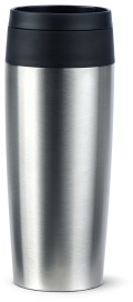 EMSA Travel Mug Classic Thermobecher, Edelstahl, Zeitloser Isolierbecher mit Trinkgenuss auf Knopfdruck, 1 Thermosbecher, Fassungsvermögen: 0,36 Liter