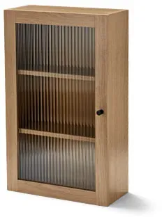 Wandschrank mit Riffelglastür - braun - braun