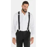 JP1880 Große Größen Hosenträger, verstärkte Clips, längenverstellbar Suspenders, schwarz, One Size, Polyester/Elasthan, JP1880