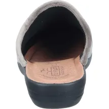FLY FLOT Damen Pantoffel Hausschuh mit samtig weicher Haptik und Lederdecksohle, Größe:40 EU, Farbe:Beige - 40