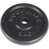 Bodyline Scheibe aus Gusseisen 5 kg Langhantel schwarz