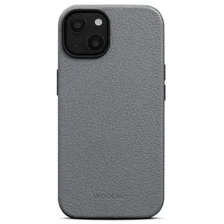 Woolnut Handyhülle aus Leder für iPhone 14 grau
