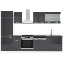 Vicco Küchenzeile R-Line 300 cm Anthrazit Hochglanz/Weiß