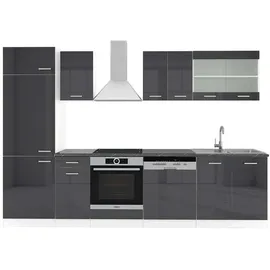 Vicco Küchenzeile R-Line 300 cm Anthrazit Hochglanz/Weiß
