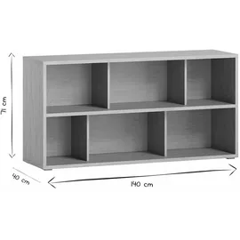 miliboo Niedriger Bücherschrank 140 x 0 x 0 cm Braun