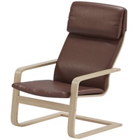 HomeTown Market Strapazierfähiger Pello-Ersatzbezug ist kompatibel mit IKEA Pello Stuhl oder Sesselbezug (Kunstleder), Braun