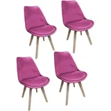 Hti-Living HTI-Living, Esszimmerstuhl Samt 4er Set Atlanta Pink