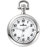 Dugena Damen-Taschenuhr 4460502 Lepine, Quarzwerk, weißes Zifferblatt, Edelstahlgehäuse, mit Acrylglas und arabischen Ziffern, inklusive Kette, 24,5 mm