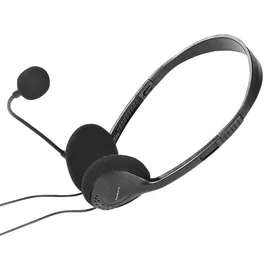 Vivanco Stereo Headset, ultraleicht mit Lautstärkeregler und Mikrofon - Schwarz