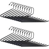 Relaxdays Hosenbügel rutschfest Set Schwarz,Silber