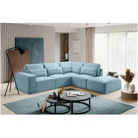 xonox Eckcouch Webstoff 3-Sitzer Hellblau