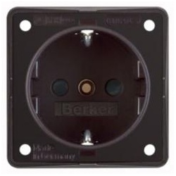 Steckdosen-Einsatz mit Schraubklemmen Integro FLOW (braun, matt)