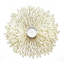 Chilewich Tischset Pressed Vinyl Bloom Round Gilded