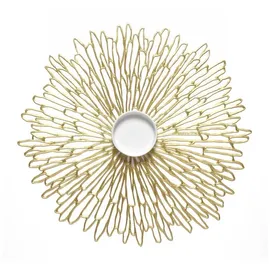 Chilewich Tischset Pressed Vinyl Bloom Round Gilded