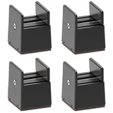 Refttenw Möbelfuß, 4-St Möbelerhöhung, Höhe 50mm, Klemmbereich 30-50mm,Schwart schwarz 5 cm x 5 cm