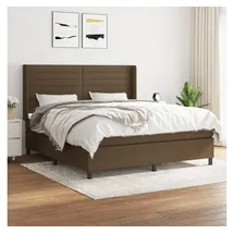 vidaXL Boxspringbett mit Matratze Dunkelbraun 160x200 cm Stoff