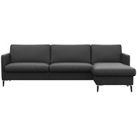 FLEXLUX Ecksofa »Fiore, super Sitzkomfort durch Kaltschaum im Sitz, L-Form«, schmale Armlehnen, Füße Alu+schwarz schwarz