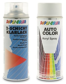 Dupli Color 400 ml Auto-Color Lack weiß-grau 1-0470 + 400ml 2-Schicht-Klarlac