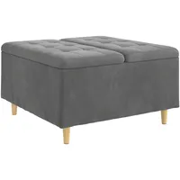vidaXL Aufbewahrungsottomane Samt 80 x 45 x 80 cm Dunkelgrau