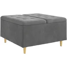 vidaXL Aufbewahrungsottomane Samt 80 x 45 x 80 cm Dunkelgrau