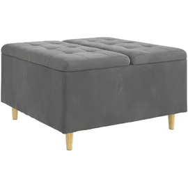 vidaXL Aufbewahrungsottomane Samt 80 x 45 x 80 cm Dunkelgrau