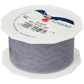 Präsent C.E. Pattberg Sheer Organzaband sterlingsilber, 25 m Geschenkband zum Einpacken von Geschenken, 40 mm Breite, Zubehör zum Dekorieren & Basteln, Dekoband