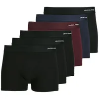 Jack & Jones Retro Boxer 6er Pack Jacbasic (Spar-Set, 6-St) Retro Short / Pant - Ohne Eingriff - Atmungsaktiv schwarz XL