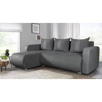 Ecksofa Rino mit Schlaffunktion und Bettkasten - L-Form Couch, Polsterecke, Couchgarnitur, Eckcouch, Sofa, Sofagarnitur (Enjoy 24 + Cayenne 1118) - Dunkelgrau