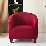 Morbuy Sesselhussen Sesselbezug Stretch Sesselschoner Sesselüberwurf Elastisch Sofahusse Husse Sofabezug für Clubsessel Loungesessel Cocktailsessel (Rot)