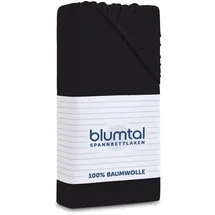Blumtal Spannbettlaken Baumwolle-Jersey 135 x 190 cm schwarz