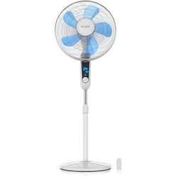 Brandson Standventilator DC Motor mit Fernbedienung + LED Display, Oszillation, Ventilator leise, Höhe verstellbar, energiesparend, Weiß